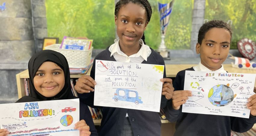 Pupils raise awareness of air pollution with winning poster designs